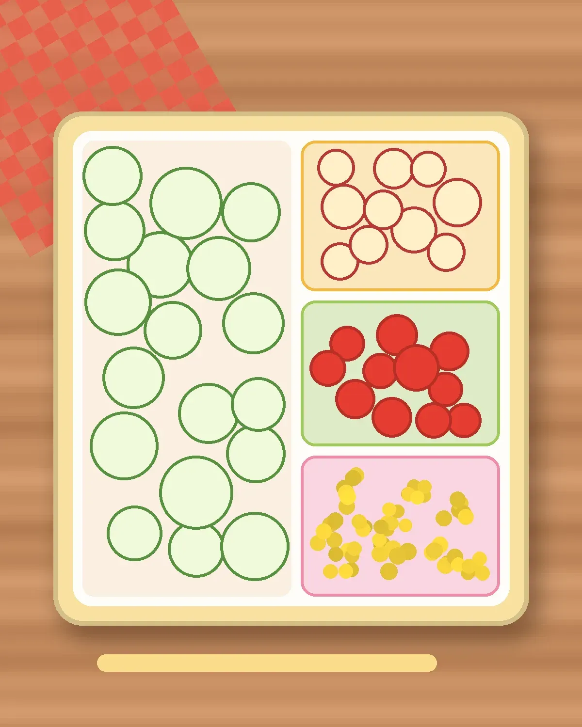Illustration of Cucumber Smiles in a colourful bento box