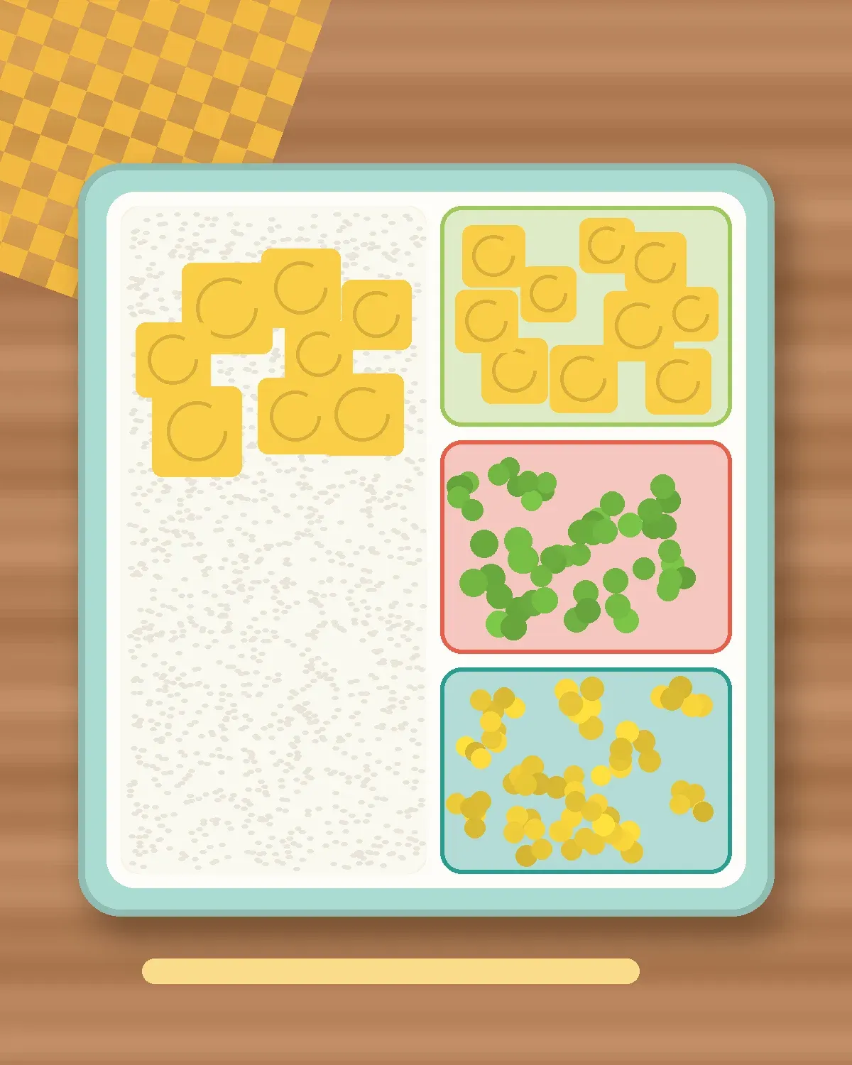 Illustration of Egg & Vegetable Fried Rice (Family) in a colourful bento box