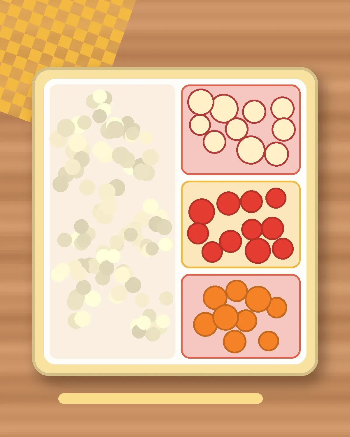 Illustration of Homemade Popcorn in a colourful bento box