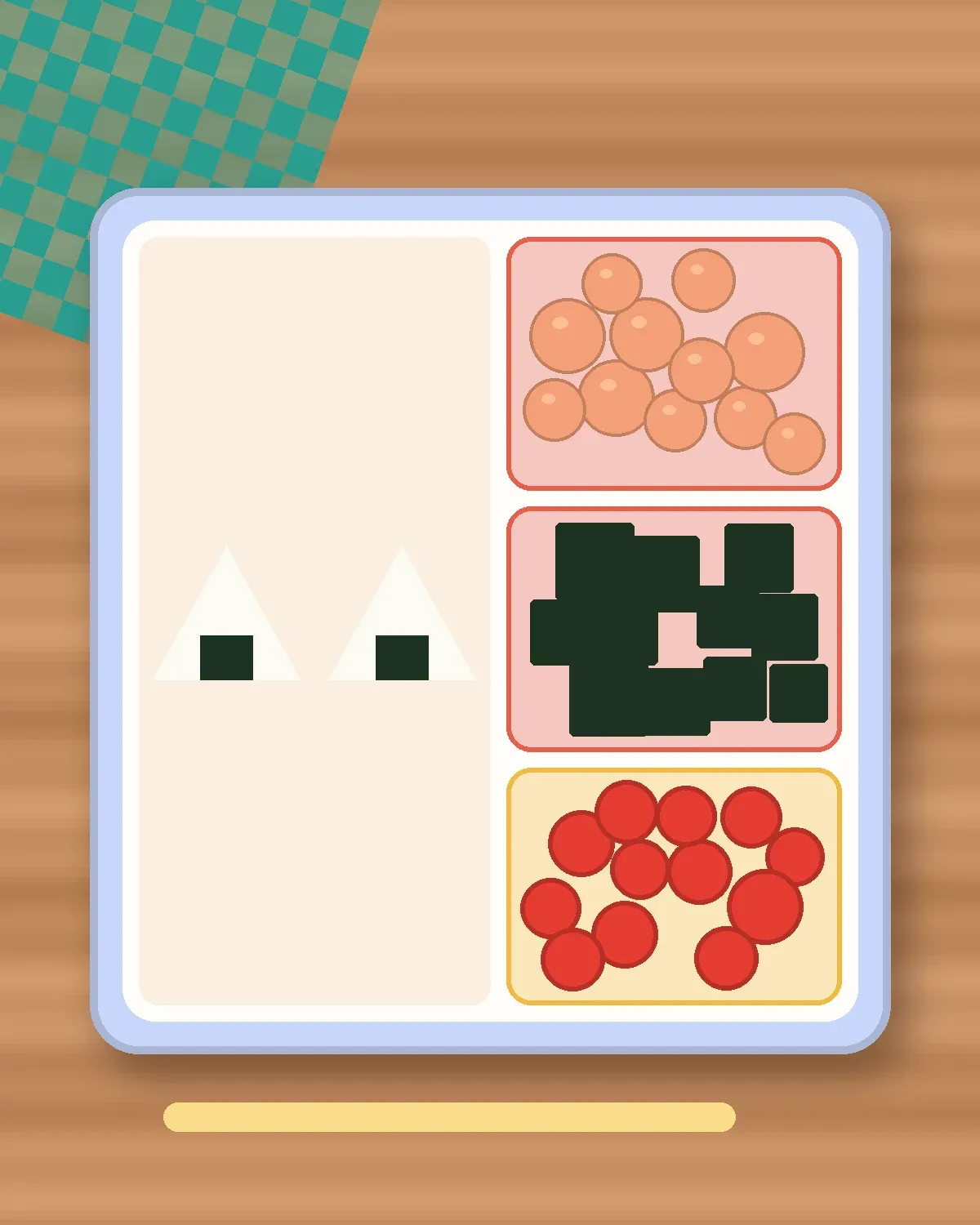 Illustration of Jumeokbap Rice Balls in a colourful bento box