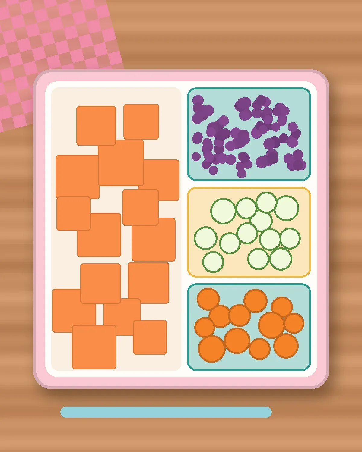 Illustration of Papaya Cubes in a colourful bento box