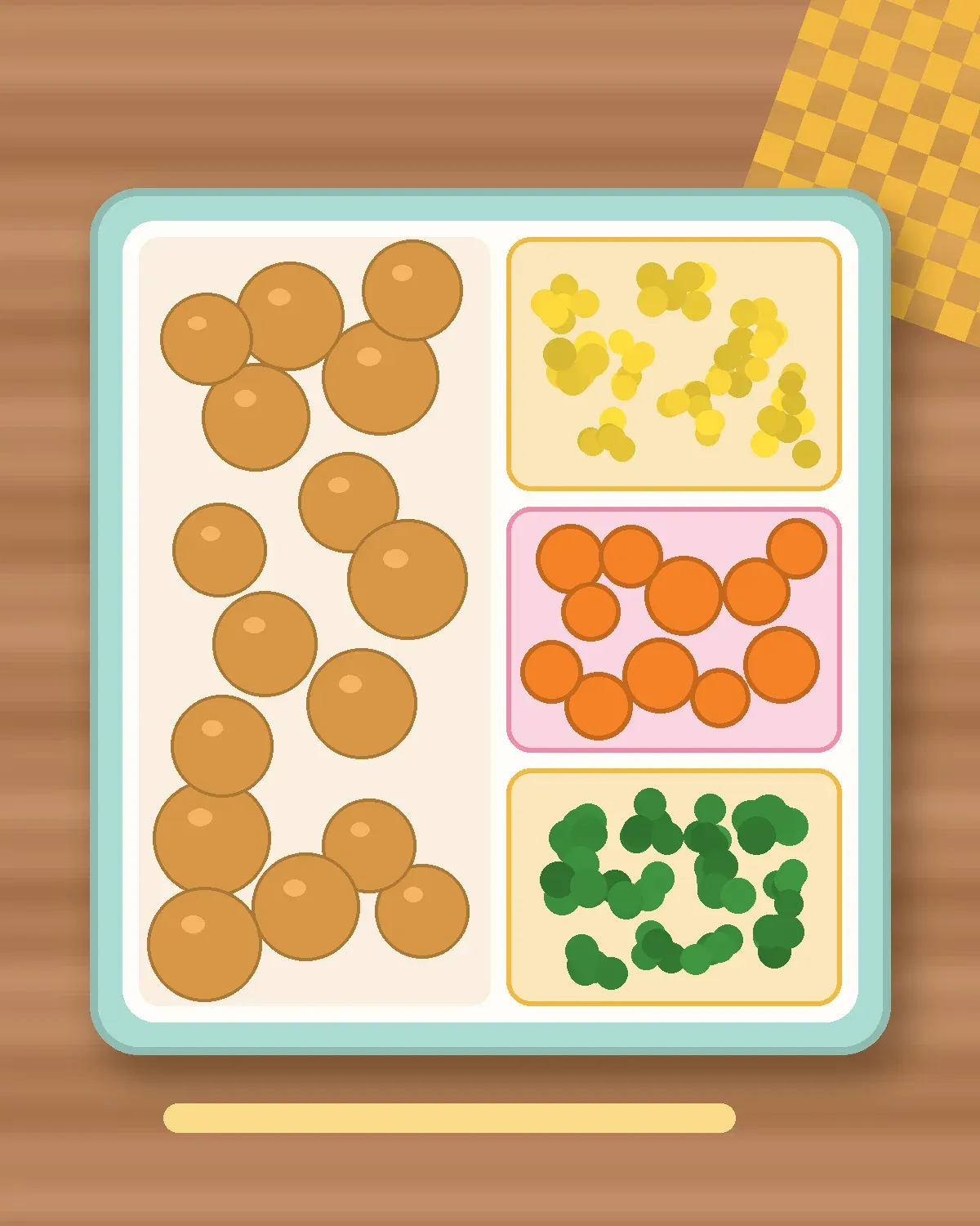 Illustration of Teriyaki Chicken Bites in a colourful bento box