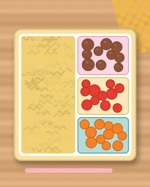 Illustration of Spaghetti Bolognese in a colourful bento box
